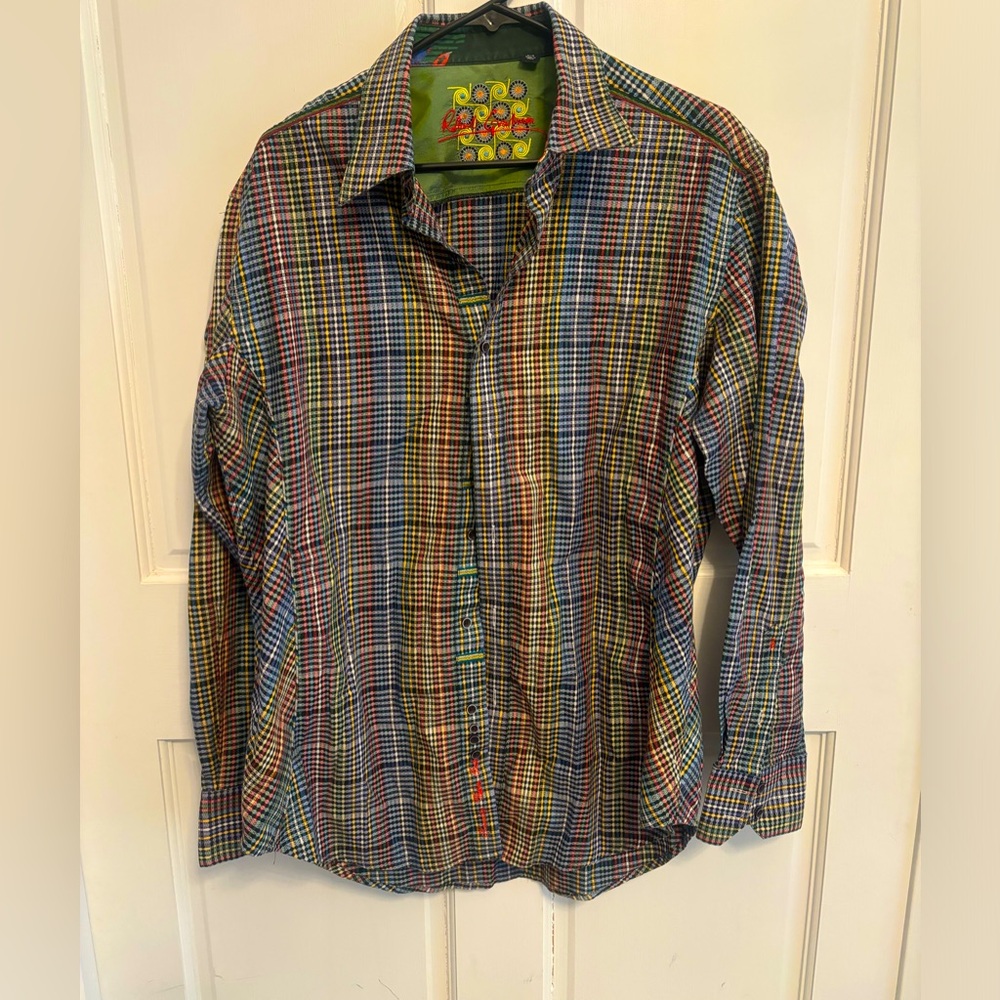 Very colorful Robert Graham large men dress shirt